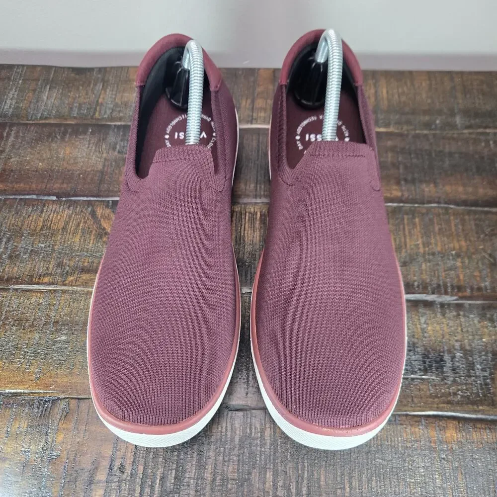 Vessi Boardwalk Slip On Mens Size 10 Waterproof Shoes Sneakers Mahogany Red
